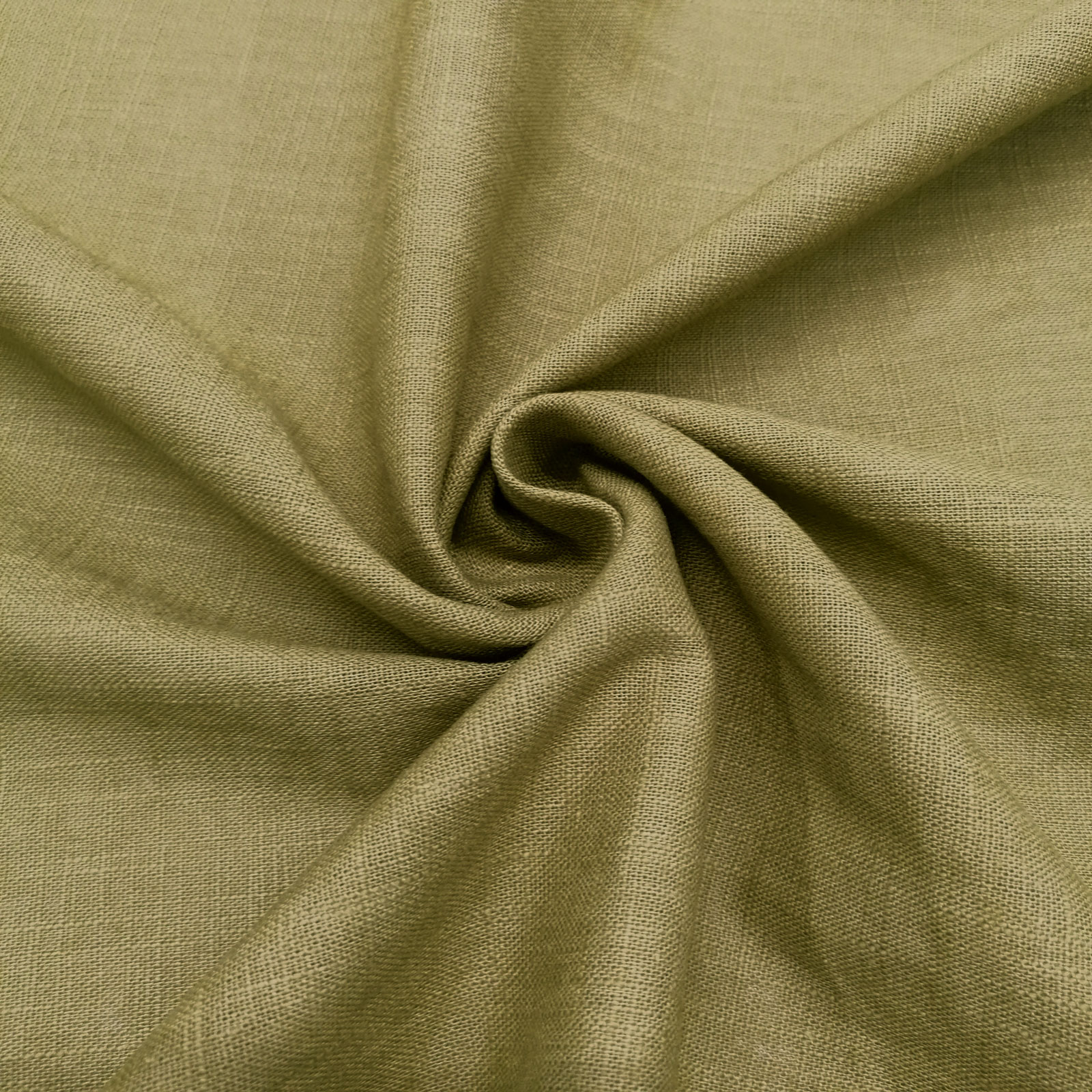 Moss Green Linen Fabric by Meter / Organic Linen Fabric / Pure